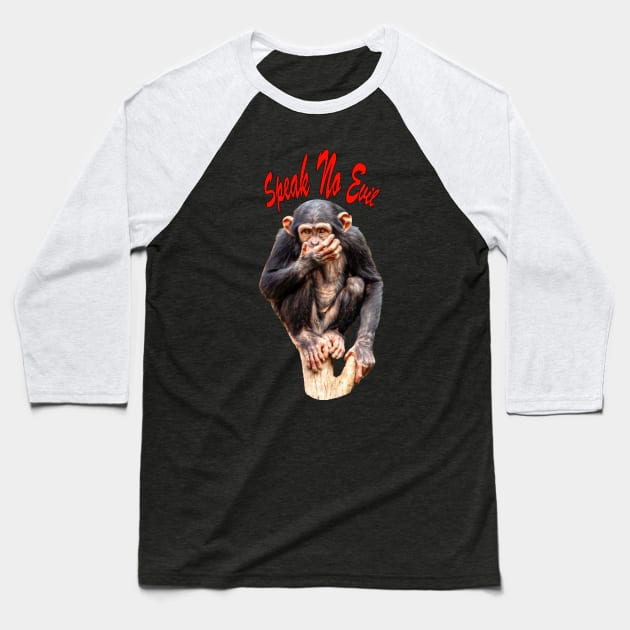 Speak no Evil Baseball T-Shirt by dalyndigaital2@gmail.com